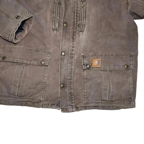 Vintage Carhartt Canvas Duck Blanket Lined Chore Jacket - Picture 2 of 10